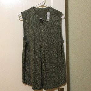 Loft Sleeveless Polka Dot Top